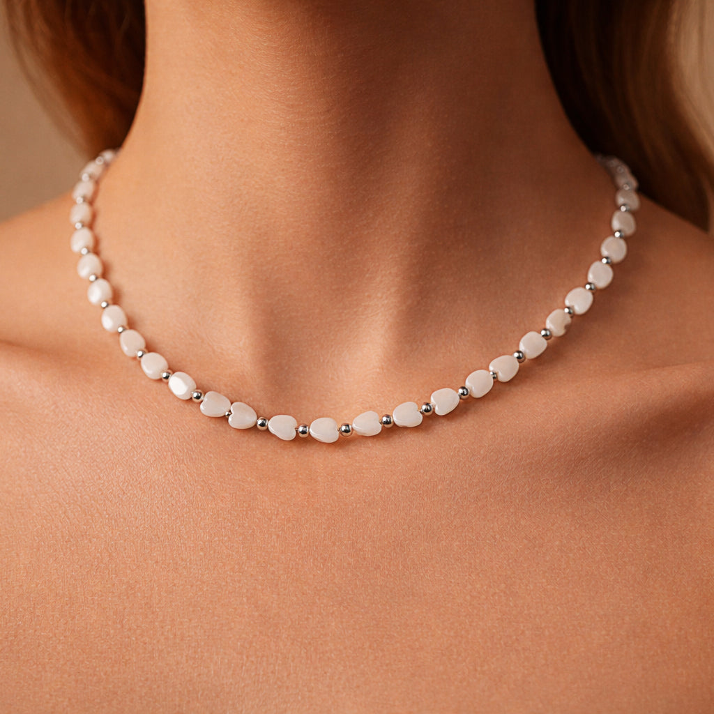 COLLANA CUORE PERLATO