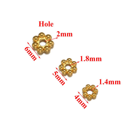 PERLINE DISTANZIATRICI A FORMA DI FIORE IN ACCIAIO