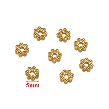 PERLINE DISTANZIATRICI A FORMA DI FIORE IN ACCIAIO