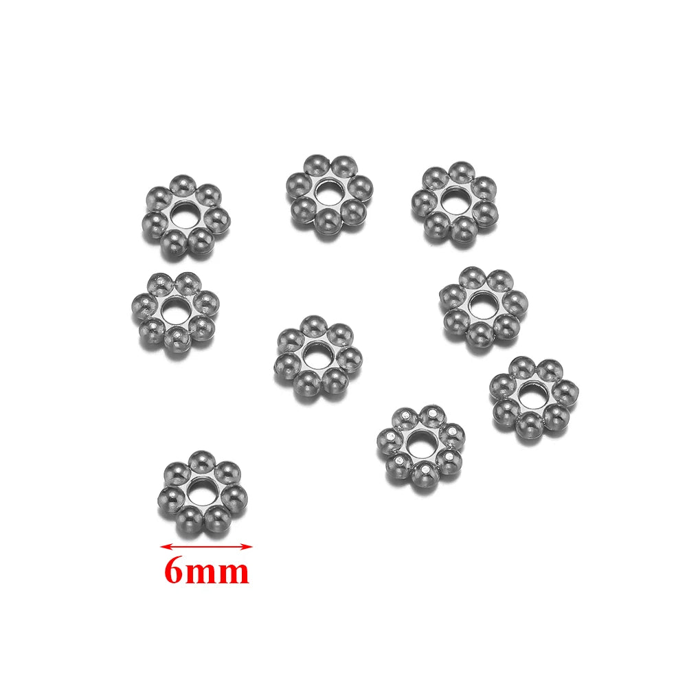 PERLINE DISTANZIATRICI A FORMA DI FIORE IN ACCIAIO