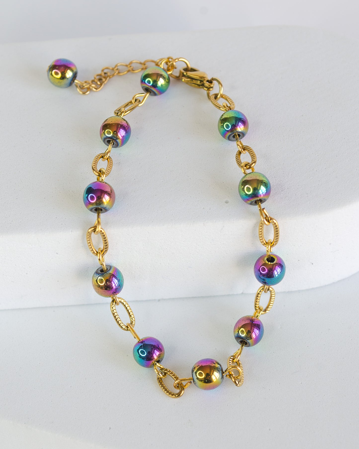 BRACCIALE EMATITE RAINBOW E ACCIAIO