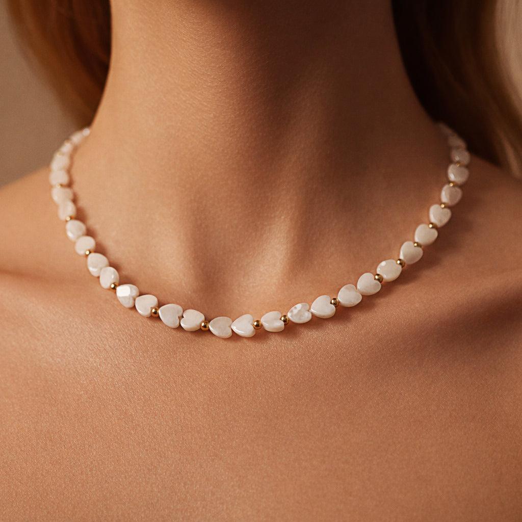 COLLANA CUORE PERLATO