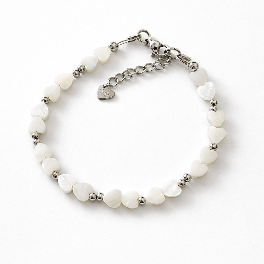BRACCIALE CUORE PERLATO