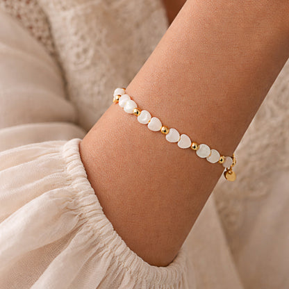BRACCIALE CUORE PERLATO