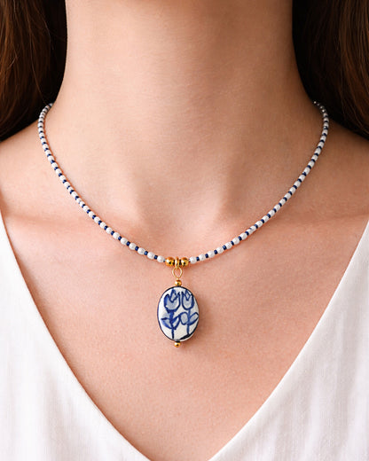 COLLANA PERLA BLU