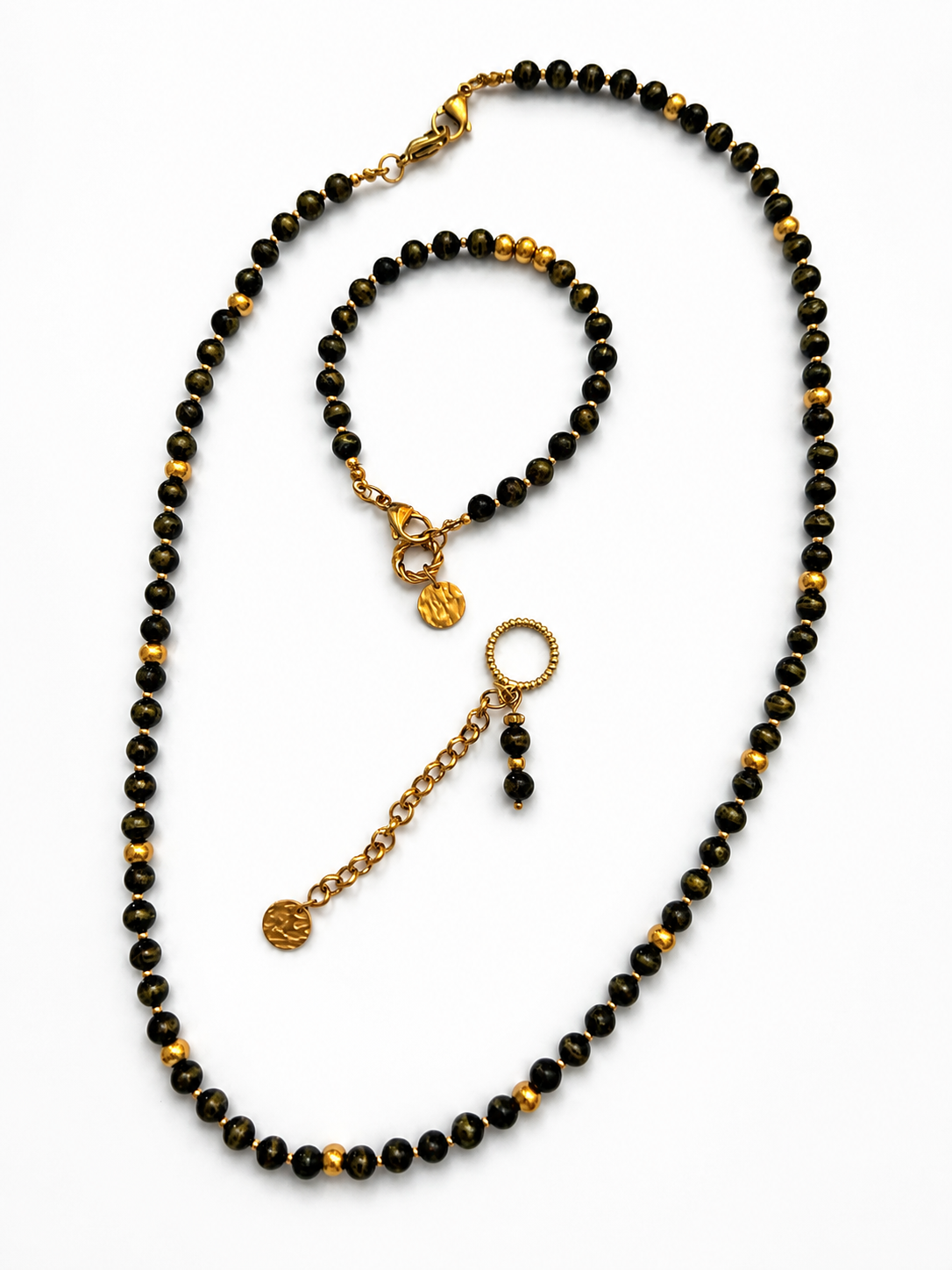 COLLANA MOD AGATA NERA ORO