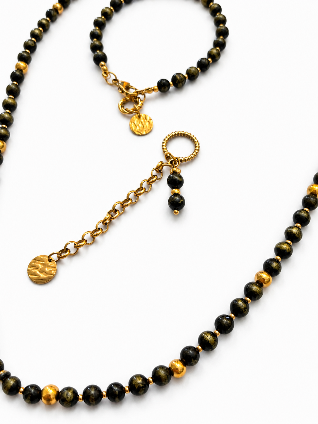 COLLANA MOD AGATA NERA ORO