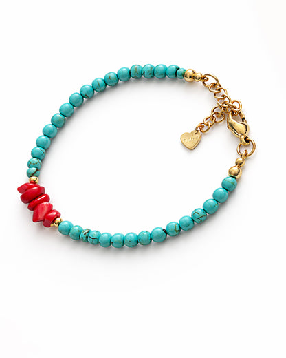 BRACCIALE TURCHESE E CORALLO