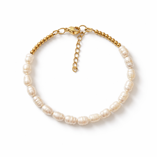 BRACCIALE PERLE DI FIUME CHICCO DI RISO