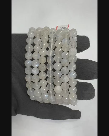 Bracciale pietra di luna bianca Peristerite